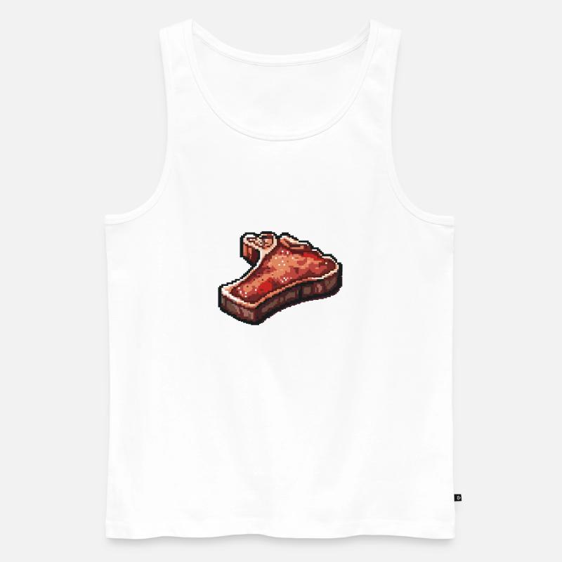 Steak Filet Pixel Symbol - Männer Premium Bio Tank Top - Weiß