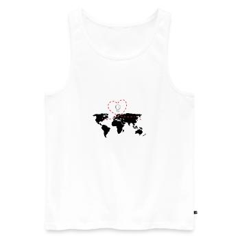 Vol en montgolfière Sky I Gift - Débardeur bio Premium Homme - blanc - Devant - Michal (187cm)