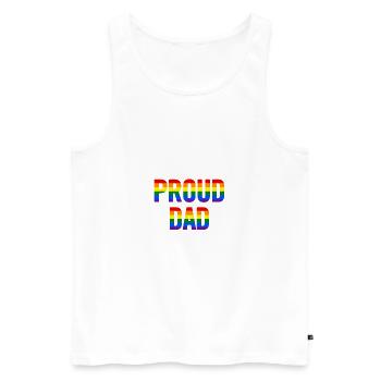 Drapeau papa fier - Débardeur bio Premium Homme - blanc - Devant - AI Model Male 178 light (178cm)