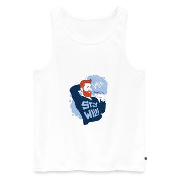 Vaperguy with wild lifestyle - Men's Premium Organic Tank Top - white - Front - AI Model Male 178 light (178cm)