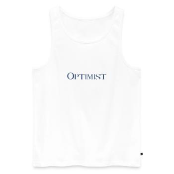 Optimist - Men's Premium Organic Tank Top - white - Front - AI Model Male 178 light (178cm)