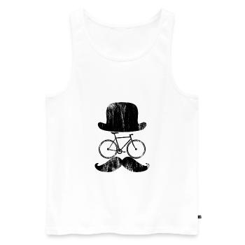 Hipster bicycle cyclist - Men's Premium Organic Tank Top - white - Front - AI Model Male 178 light (178cm)