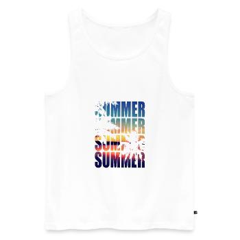 Summer palms summer - Men's Premium Organic Tank Top - white - Front - Michal (187cm)