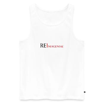 RE - Indigenise - Männer Premium Bio Tank Top - Weiß - Vorne - AI Model Male 178 light (178cm)