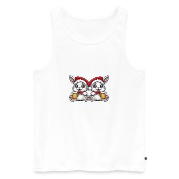 Hase Weihnachten Team Bier - Männer Premium Bio Tank Top - Weiß - Vorne - Michal (187cm)