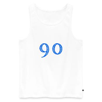 90 YEARS. 90th ANNIVERSARY. ANNIVERSARY 90 YEARS. 90 - Men's Premium Organic Tank Top - white - Front - Michal (187cm)