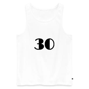 30 YEARS. 30. 30th ANNIVERSARY. 30 YEARS ANNIVERSARY - Men's Premium Organic Tank Top - white - Front - Michal (187cm)