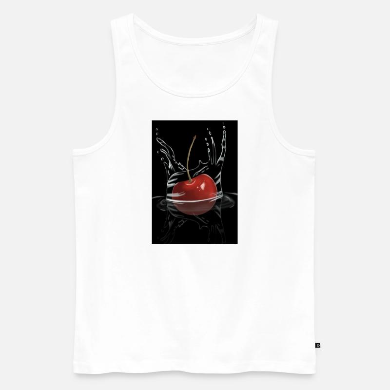Kirsche - Männer Premium Bio Tank Top - Weiß