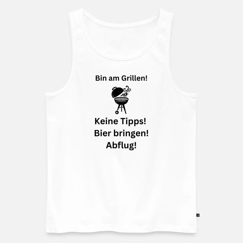 Bin am Grillen! - Männer Premium Bio Tank Top - Weiß