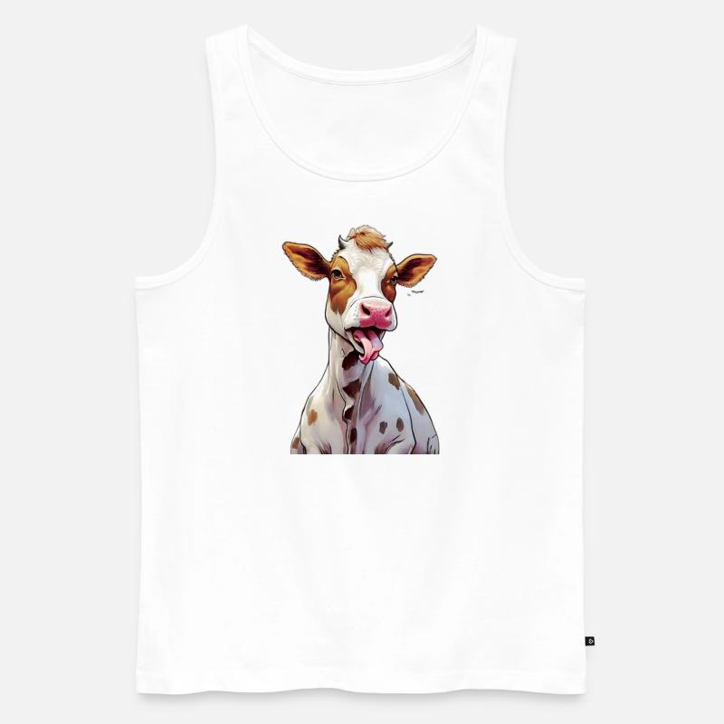 Kuh - Männer Premium Bio Tank Top - Weiß