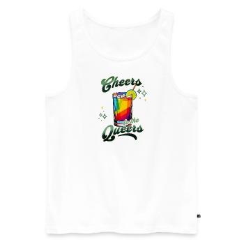 Cheers to the Queers - Männer Premium Bio Tank Top - Weiß - Vorne - Michal (187cm)