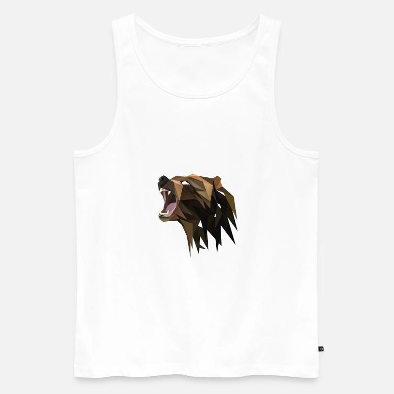 Bär geometrisch - Männer Premium Bio Tank Top - Weiß