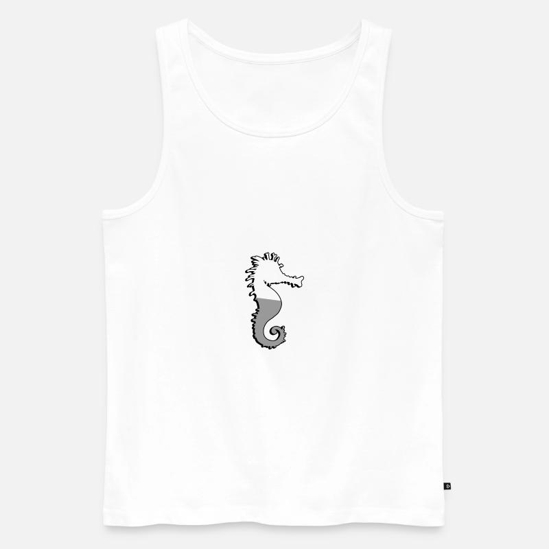 Seepferdchen - Illustration - Männer Premium Bio Tank Top - Weiß