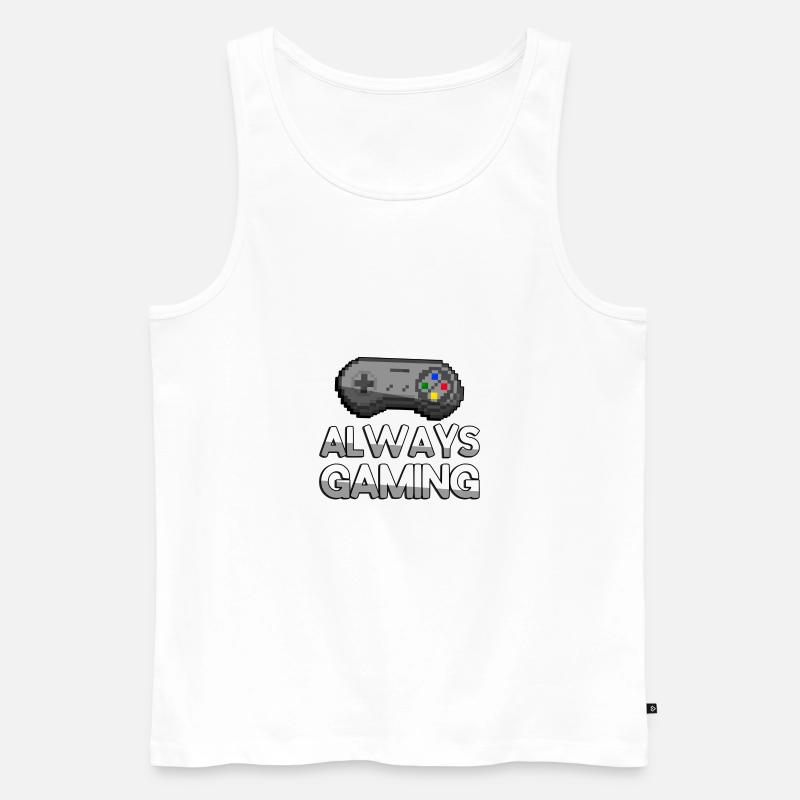 ALWAYS GAMING + SNES Controller - Gaming - Männer Premium Bio Tank Top - Weiß