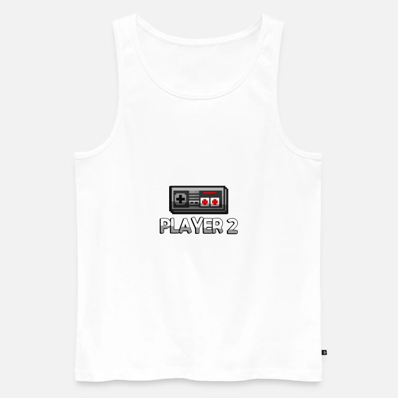 PLAYER 2 + NES Controller - Gaming - Männer Premium Bio Tank Top - Weiß