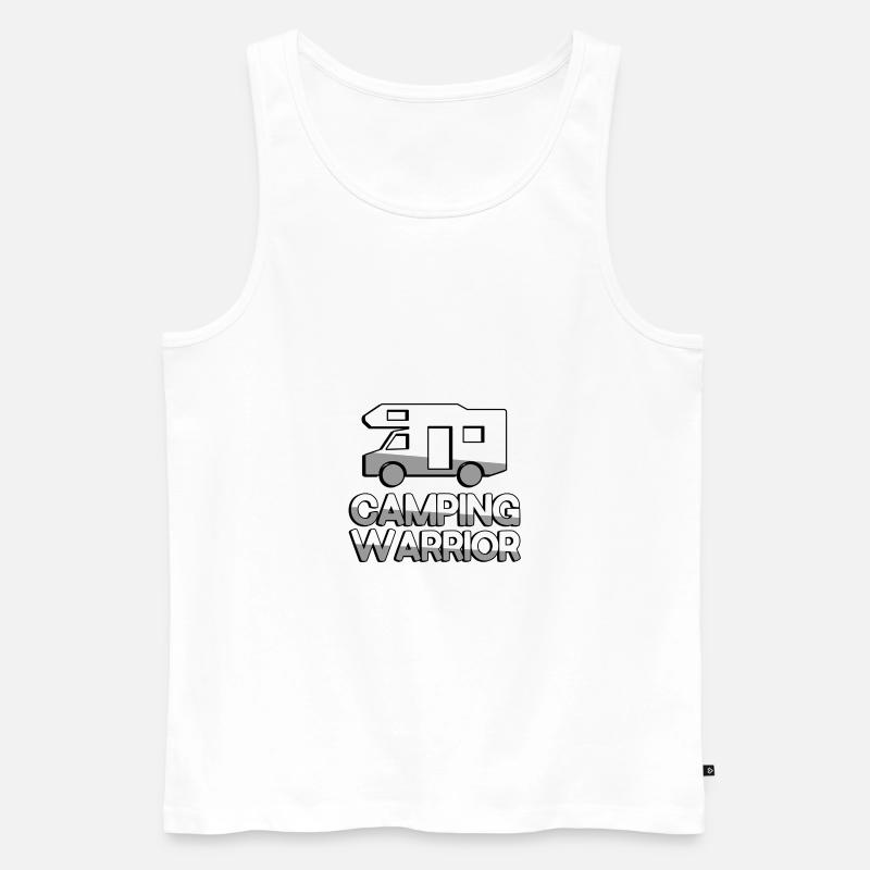 CAMPING WARRIOR + Wohnwagen - Camping - Männer Premium Bio Tank Top - Weiß