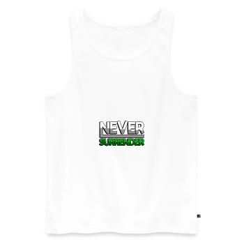 NEVER SURRENDER (Green) - Gaming - Men's Premium Organic Tank Top - white - Front - AI Model Male 178 light (178cm)