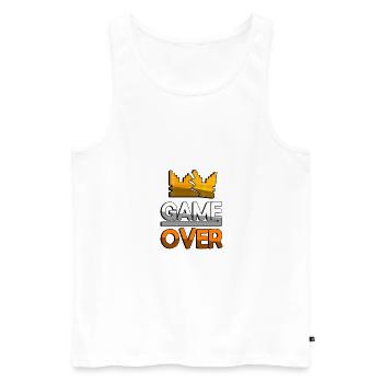 GAME OVER (Orange) + King Crown - Gaming - Men's Premium Organic Tank Top - white - Front - AI Model Male 178 light (178cm)
