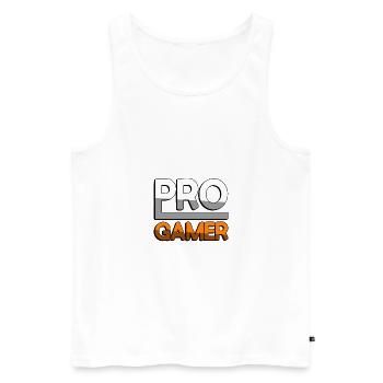 PRO GAMER (Orange) - Gaming - Männer Premium Bio Tank Top - Weiß - Vorne - Michal (187cm)