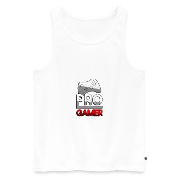 PRO GAMER (Rot) + Controller - Gaming - Männer Premium Bio Tank Top - Weiß - Vorne - Michal (187cm)