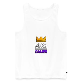 PRO GAMER (Purple) + King Crown - Gaming - Men's Premium Organic Tank Top - white - Front - AI Model Male 178 light (178cm)
