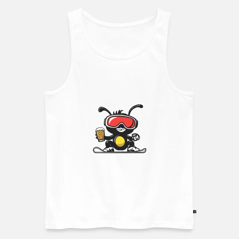 Ameise Ski Bier - Männer Premium Bio Tank Top - Weiß