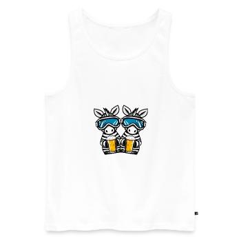 Zebra Ski Team Bier - Männer Premium Bio Tank Top - Weiß - Vorne - Michal (187cm)