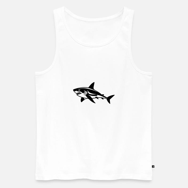 Hai - Männer Premium Bio Tank Top - Weiß
