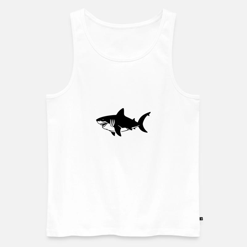 Hai - Männer Premium Bio Tank Top - Weiß