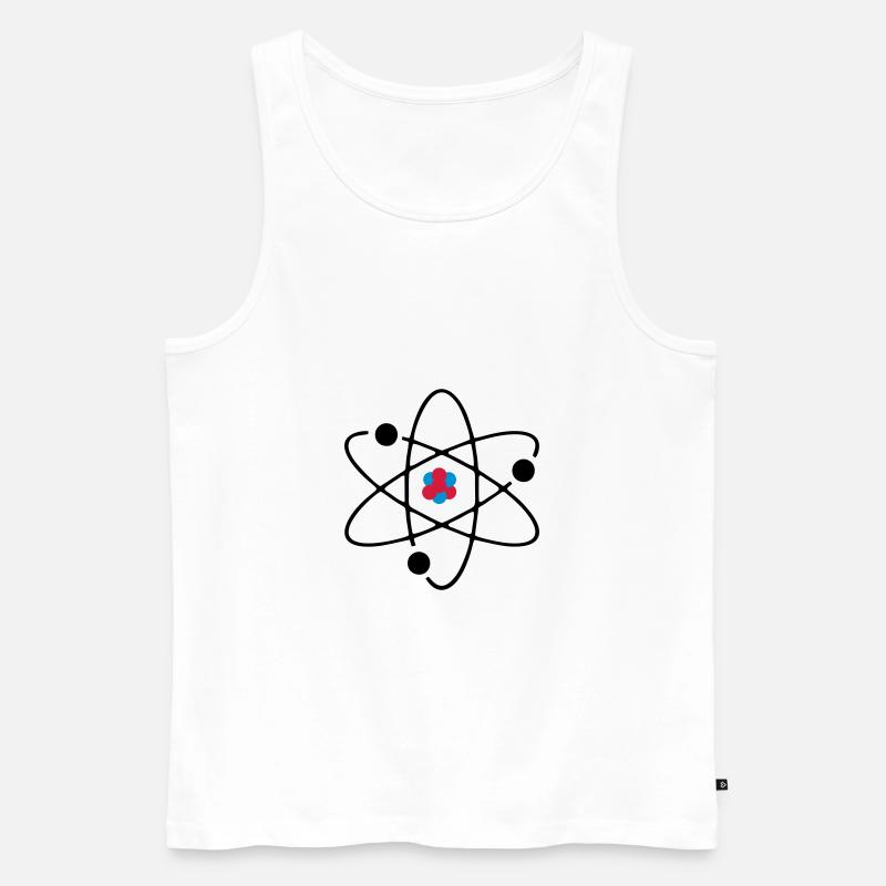 Atom 3farbig - Männer Premium Bio Tank Top - Weiß