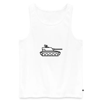 Panzer - Männer Premium Bio Tank Top - Weiß - Vorne - AI Model Male 178 light (178cm)