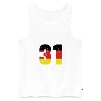 31 Numéro Jersey Allemagne - Débardeur bio Premium Homme - blanc - Devant - Michal (187cm)
