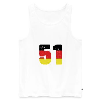 51 Numéro Jersey Allemagne - Débardeur bio Premium Homme - blanc - Devant - Michal (187cm)