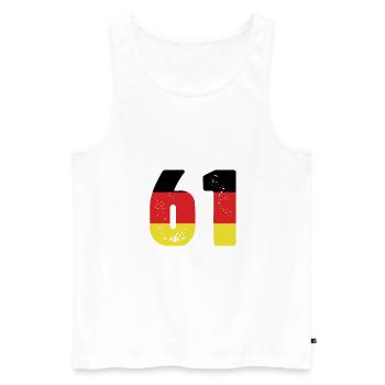 61 Numéro Jersey Allemagne - Débardeur bio Premium Homme - blanc - Devant - Michal (187cm)
