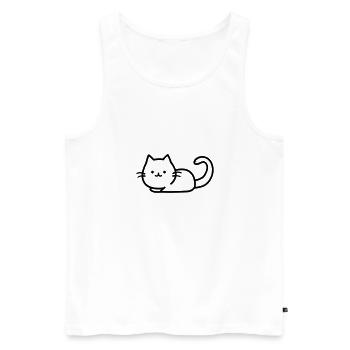 Katze - Männer Premium Bio Tank Top - Weiß - Vorne - Michal (187cm)