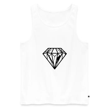 Diamond Gemstone Jewel - Men's Premium Organic Tank Top - white - Front - Michal (187cm)