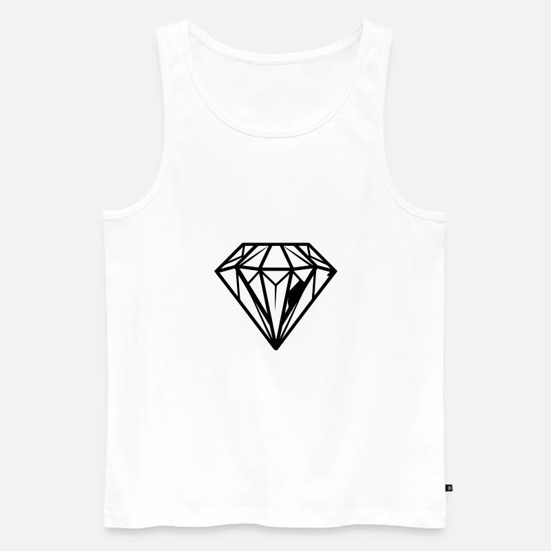 Diamant Edelstein Juwel - Männer Premium Bio Tank Top - Weiß