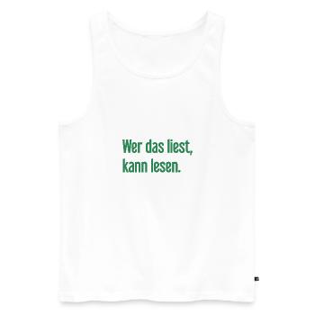 If you read this, you can read. - Men's Premium Organic Tank Top - white - Front - Michal (187cm)