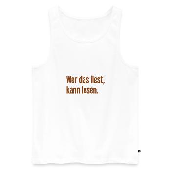 If you read this, you can read. - Men's Premium Organic Tank Top - white - Front - Michal (187cm)