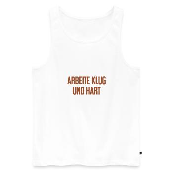 Work Smart And Hard – Success Motto For Doers - Men's Premium Organic Tank Top - white - Front - Michal (187cm)