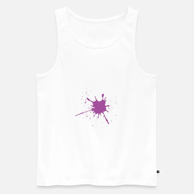 Farbklecks Klecks Farbspritzer magenta Geschenk - Männer Premium Bio Tank Top - Weiß