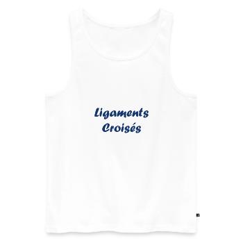 ligaments croises - Débardeur bio Premium Homme - blanc - Devant - Michal (187cm)