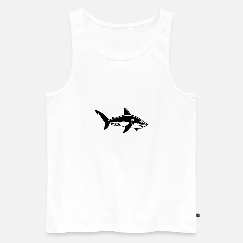 Hai - Männer Premium Bio Tank Top - Weiß