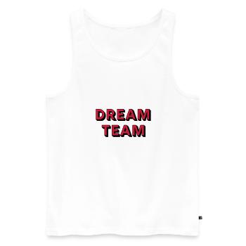DREAMTEAM - Männer Premium Bio Tank Top - Weiß - Vorne - Michal (187cm)
