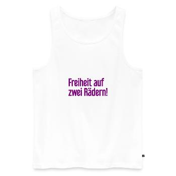 Freedom on Two Wheels - Cyclist Design - Men's Premium Organic Tank Top - white - Front - Michal (187cm)
