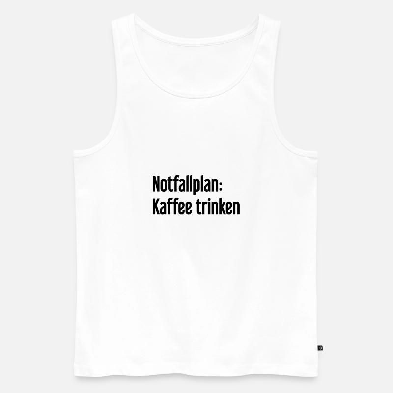 Kaffee-Notfallplan - Männer Premium Bio Tank Top - Weiß