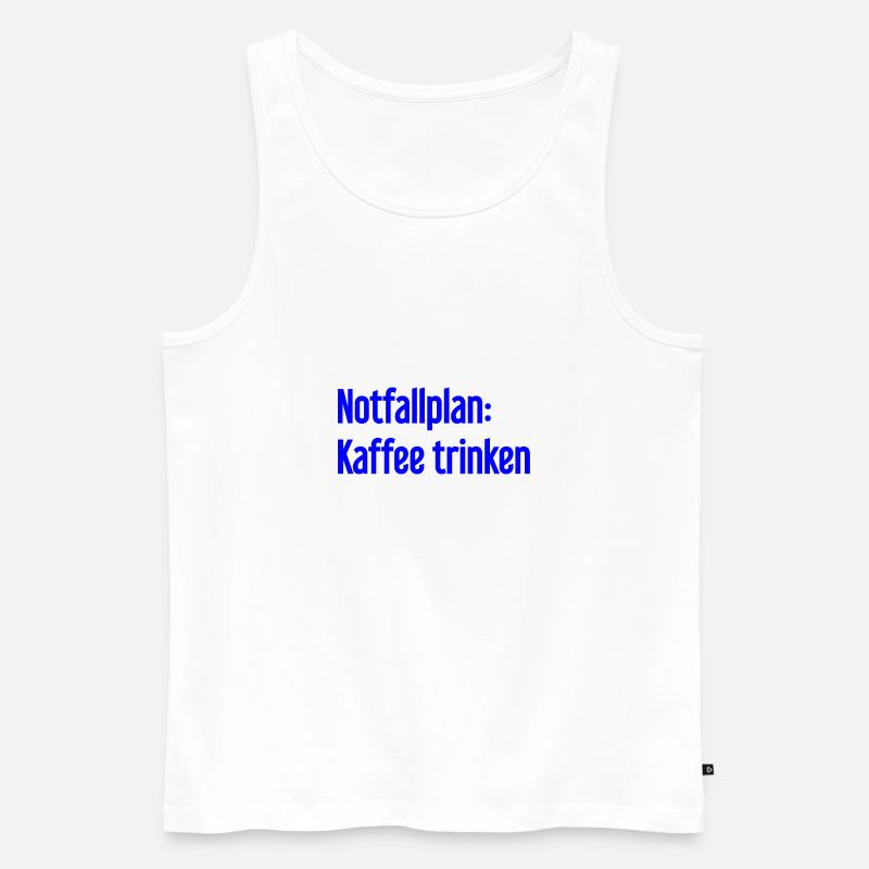 Kaffee-Notfallplan - Männer Premium Bio Tank Top - Weiß