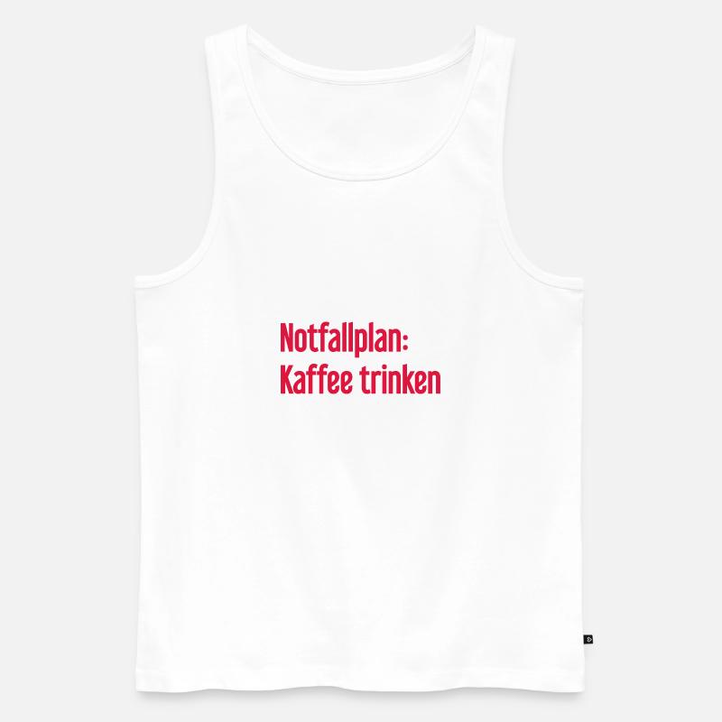 Kaffee-Notfallplan - Männer Premium Bio Tank Top - Weiß