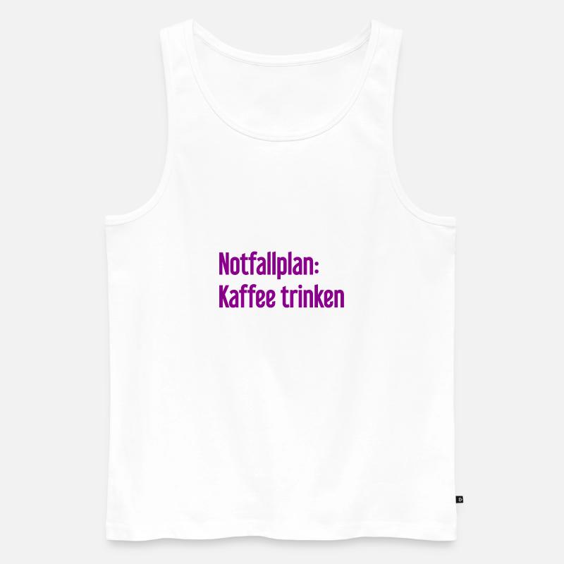 Kaffee-Notfallplan - Männer Premium Bio Tank Top - Weiß