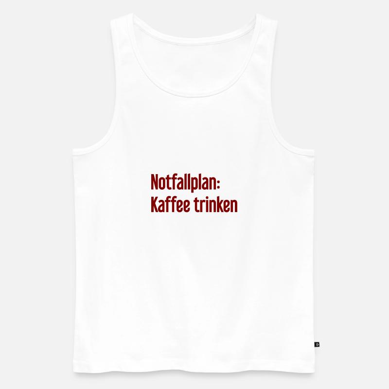 Kaffee-Notfallplan - Männer Premium Bio Tank Top - Weiß